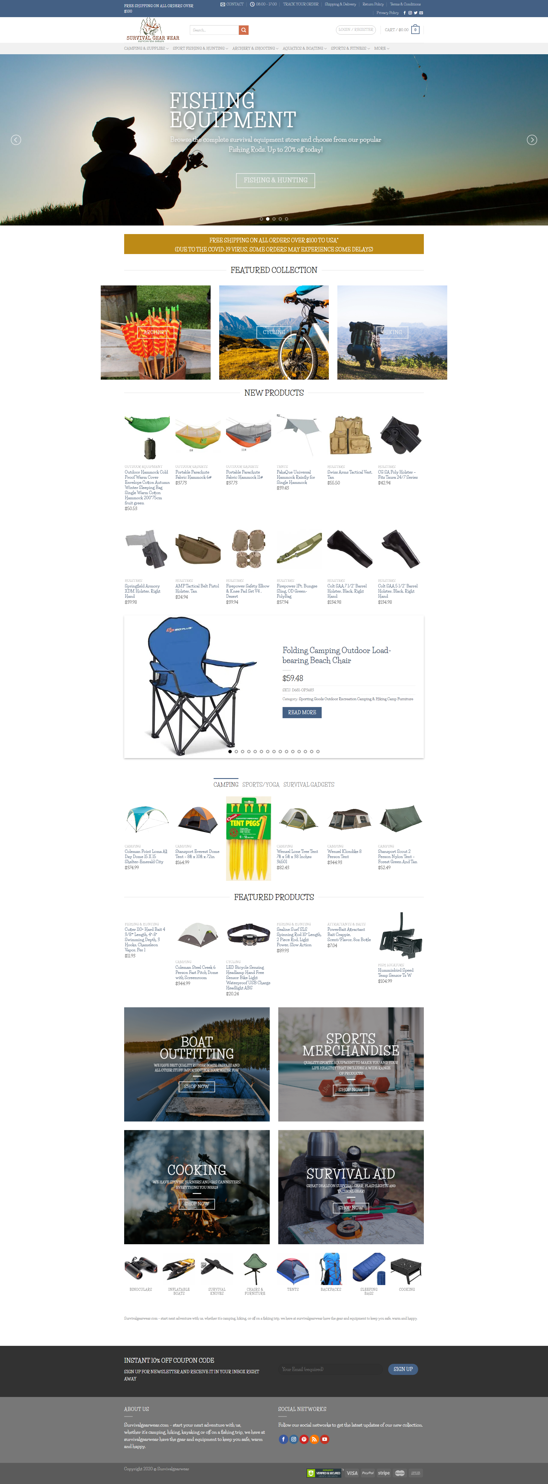 Outdoor Products Turnkey Dropship Website for Sale